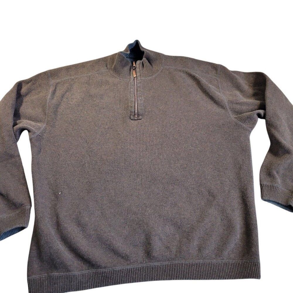 Tommy Bahama Sweater Mens XL Brown Pullover Sweatshirt Preppy Long Sleeve